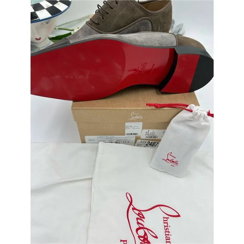 Men's Christian Louboutin Gregory velvet Twill and Leather Oxford's size 43.5
